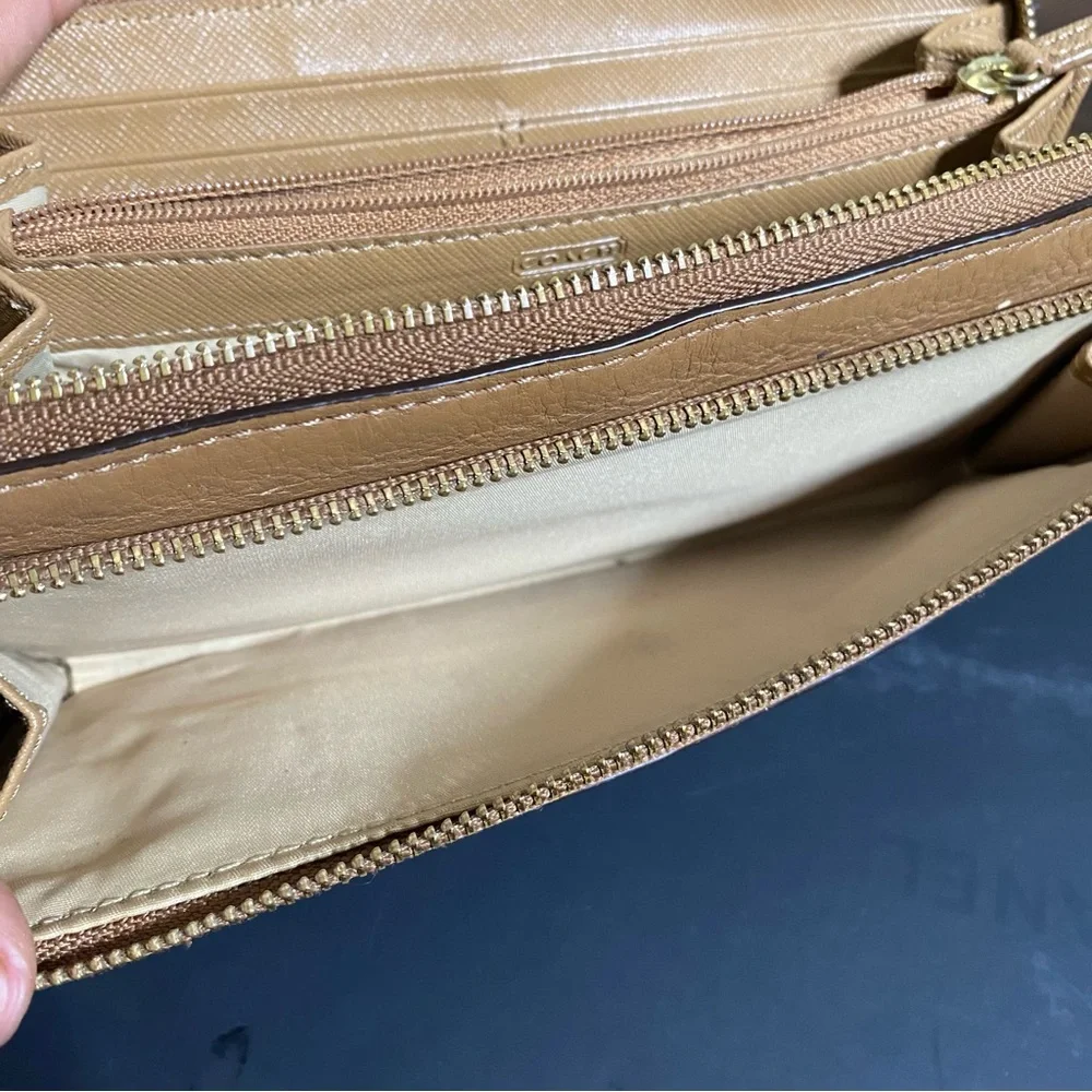 Coach stitched leather